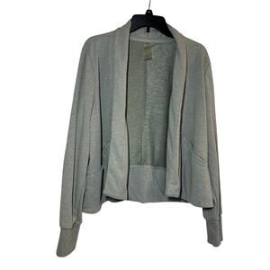 Harmony&Balance Open Front Wrap Gray Cardigan Topper Size XL Athleisure SEE FLAW